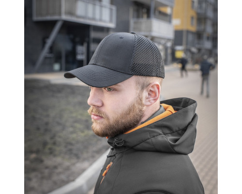 M-TAC БЕЙСБОЛКА С СЕТКОЙ FLEX РИП-СТОП BLACK