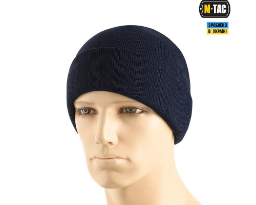 M-TAC ШАПКА ТОНКАЯ ВЯЗКА 100% АКРИЛ DARK NAVY BLUE