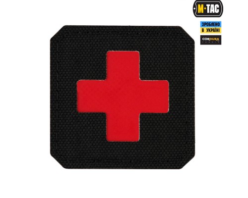 M-TAC НАШИВКА MEDIC CROSS LASER CUT BLACKRED