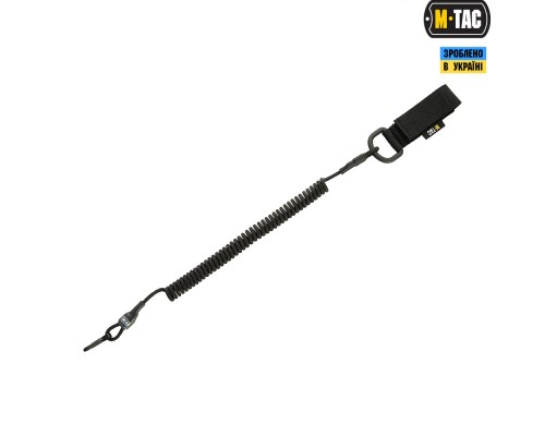 M-TAC ШНУР СТРАХОВОЧНЫЙ LITE ПОД КАРАБИН С D-КОЛЬЦОМ ЧЕРНЫЙ