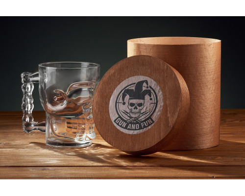 Пивной бокал - череп с пулей