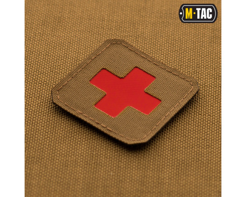 M-TAC НАШИВКА MEDIC CROSS LASER CUT COYOTERED