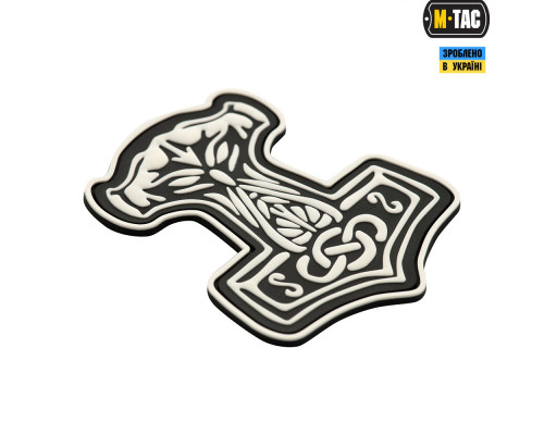M-TAC НАШИВКА МОЛОТ ТОРА ПВХ ЧЕРНО-БЕЛАЯ