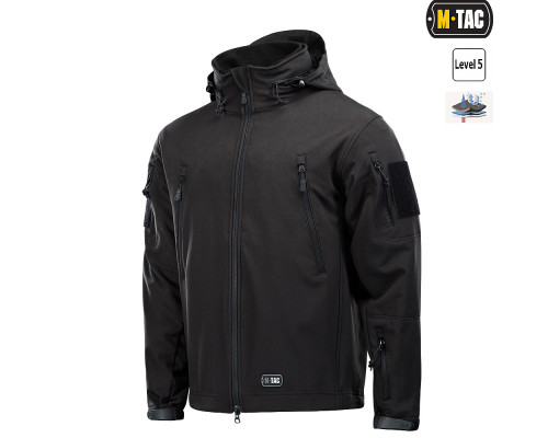 M-TAC КУРТКА SOFT SHELL С ПОДСТЕЖКОЙ BLACK