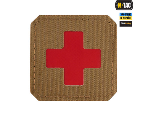 M-TAC НАШИВКА MEDIC CROSS LASER CUT COYOTERED