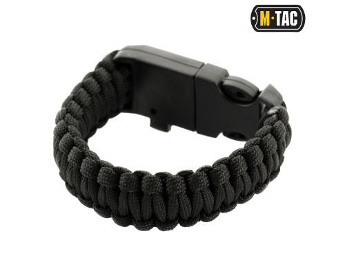 M-TAC БРАСЛЕТ ПАРАКОРД С ИСКРОВЫСЕКАТЕЛЕМ, КОМПАСОМ И СВИСТКОМ BLACK