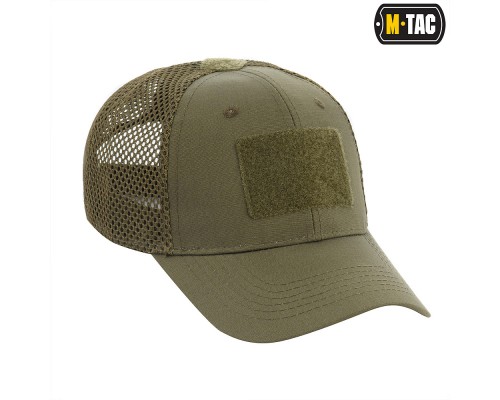 M-TAC БЕЙСБОЛКА С ЛИПУЧКОЙ И СЕТКОЙ FLEX РИП-СТОП DARK OLIVE