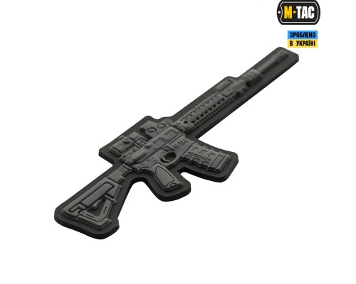 M-TAC НАШИВКА AR-15 3D ПВХ ТЕМНО-СЕРАЯ
