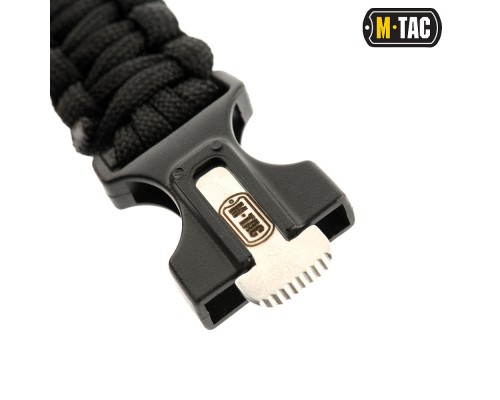 M-TAC БРАСЛЕТ ПАРАКОРД С ИСКРОВЫСЕКАТЕЛЕМ, КОМПАСОМ И СВИСТКОМ BLACK