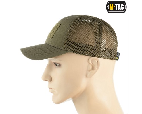 M-TAC БЕЙСБОЛКА С ЛИПУЧКОЙ И СЕТКОЙ FLEX РИП-СТОП DARK OLIVE