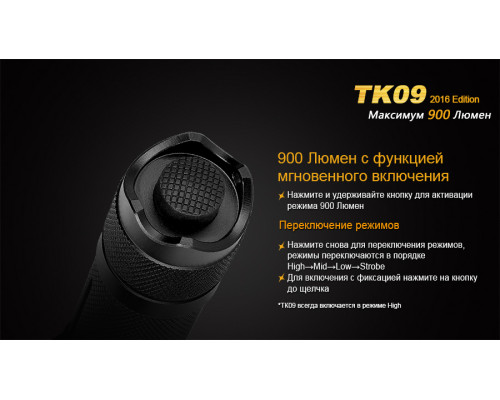 Фонарь ручной Fenix TK09 2016