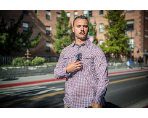 Рубашка Covert Concealed Carry Shirt - Scarlet Flame Checkered