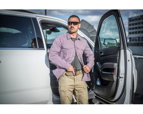 Рубашка Covert Concealed Carry Shirt - Scarlet Flame Checkered