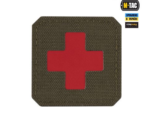 M-TAC НАШИВКА MEDIC CROSS LASER CUT RANGER GREENRED