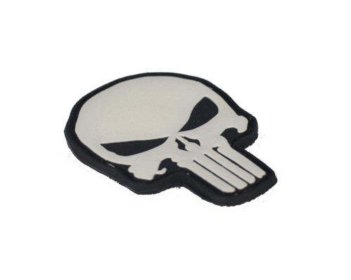 M-TAC НАШИВКА PUNISHER ПВХ ЧЕРНО-БЕЛАЯ