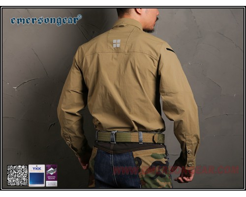 Тактическая рубашка Emersongear Blue Lable ZIP Triple Tech Tac-Shirt Khaki