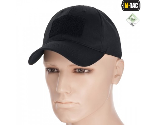 M-TAC БЕЙСБОЛКА С ЛИПУЧКОЙ FLEX РИП-СТОП BLACK