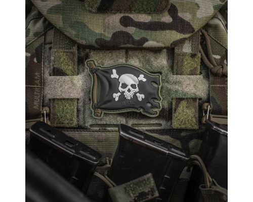 M-TAC НАШИВКА ВЕСЕЛИЙ РОДЖЕР PVC OLIVE/BLACK