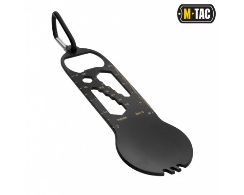 M-TAC МУЛЬТИТУЛСТОЛОВЫЙ ПРИБОР С КАРАБИНОМ ЧЕРНЫЙ