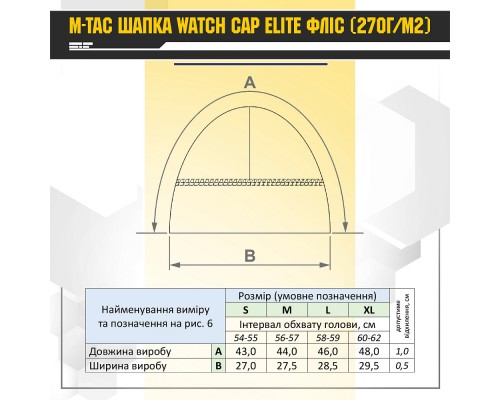 M-TAC ШАПКА WATCH CAP ELITE ФЛИС (270Г/М2) WITH SLIMTEX BLACK