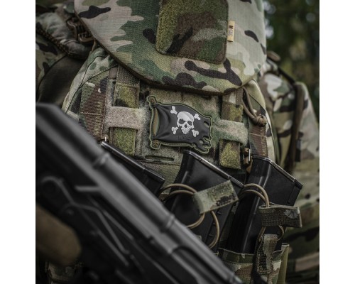 M-TAC НАШИВКА ВЕСЕЛИЙ РОДЖЕР PVC OLIVE/BLACK