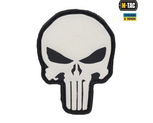 M-TAC НАШИВКА PUNISHER ПВХ ЧЕРНО-БЕЛАЯ