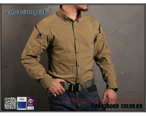 Тактическая рубашка Emersongear Blue Lable ZIP Triple Tech Tac-Shirt Khaki