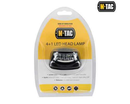 M-TAC ФОНАРЬ НАЛОБНЫЙ 4+1 LED BLACK