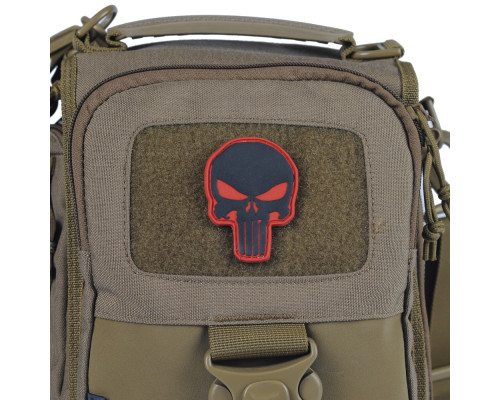 M-TAC НАШИВКА PUNISHER ПВХ КРАСНО-ЧЕРНАЯ