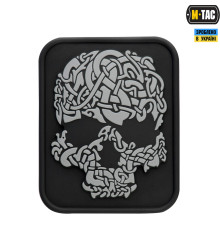 M-TAC НАШИВКА VIKING SKULL ПВХ ЧЕРНЫЙСЕРЫЙ