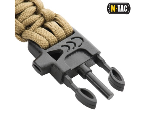 M-TAC БРАСЛЕТ ПАРАКОРД С ИСКРОВЫСЕКАТЕЛЕМ И СВИСТКОМ TAN