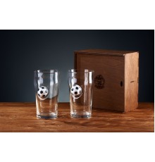 НАБОР ИЗ ДВУХ ПИВНЫХ БОКАЛОВ С МЯЧОМ