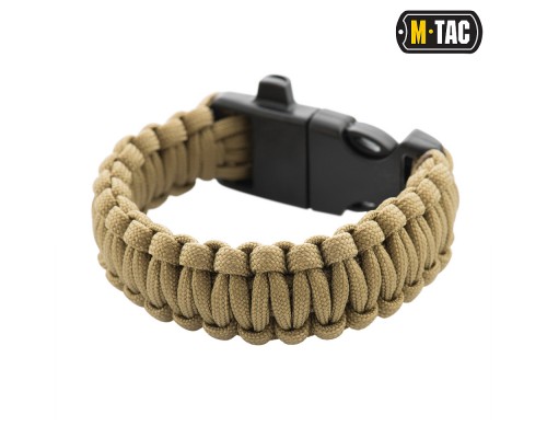 M-TAC БРАСЛЕТ ПАРАКОРД С ИСКРОВЫСЕКАТЕЛЕМ И СВИСТКОМ TAN