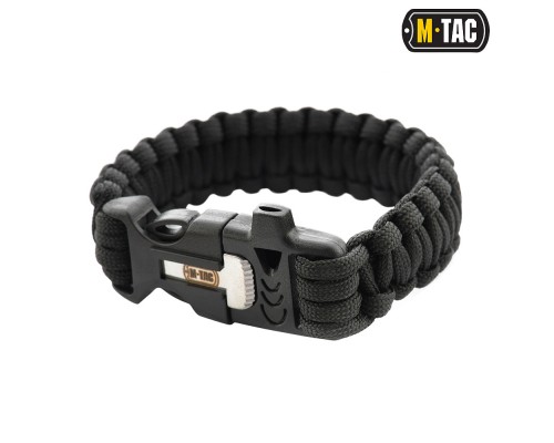 M-TAC БРАСЛЕТ ПАРАКОРД С ИСКРОВЫСЕКАТЕЛЕМ И СВИСТКОМ BLACK