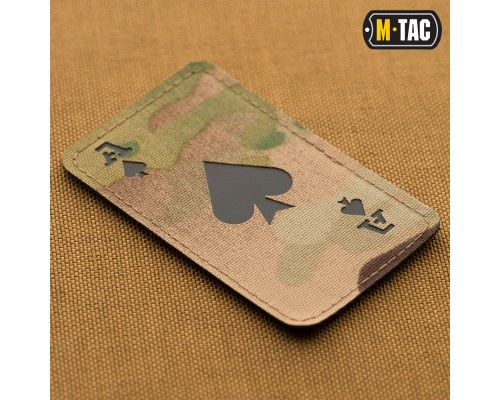 M-TAC НАШИВКА ACE OF SPADES LASER CUT MULTICAMBLACK