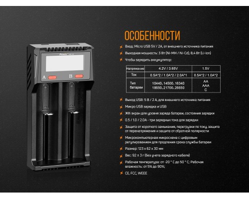 Зарядное устройство Fenix ARE-D2