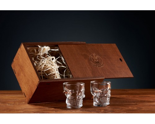 Набор 6 рюмок-череп с застрявшей пулей