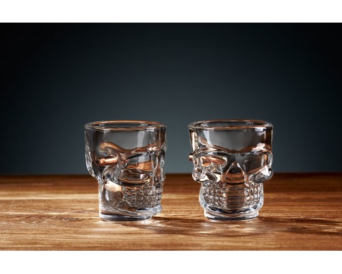 Набор 6 рюмок-череп с застрявшей пулей