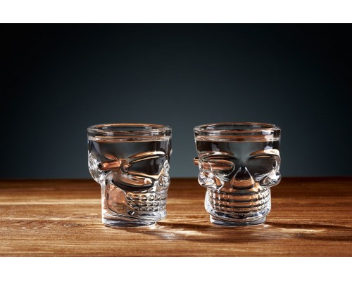 Набор 6 рюмок-череп с застрявшей пулей