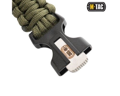 M-TAC БРАСЛЕТ ПАРАКОРД С ИСКРОВЫСЕКАТЕЛЕМ И СВИСТКОМ OLIVE