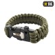M-TAC БРАСЛЕТ ПАРАКОРД С ИСКРОВЫСЕКАТЕЛЕМ И СВИСТКОМ OLIVE