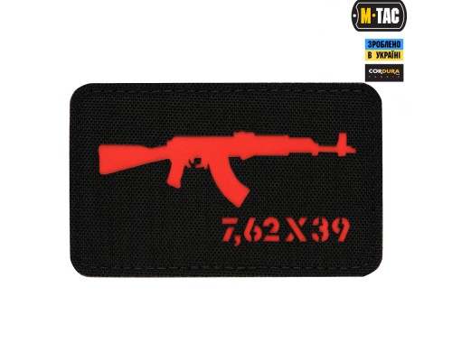 M-TAC НАШИВКА AKM 7,62Х39 LASER CUT BLACKRED