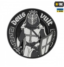 M-TAC НАШИВКА DEUS VULT 3D ПВХ ЧЕРНО-БЕЛАЯ