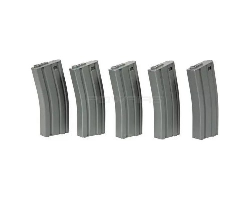 Комплект 5 магазинов Specna Arms 120rds mid-cap polymer Magazine for M4 AEG (pack of 5, Grey)