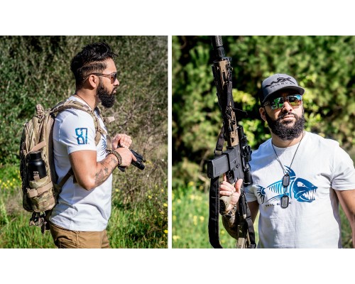 Футболка WILEY X FISH T-SHIRT White Cotton w/ Skeleton