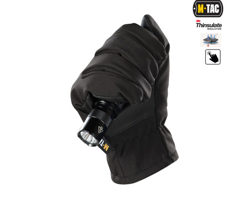 M-TAC ПЕРЧАТКИ SOFT SHELL THINSULATE BLACK