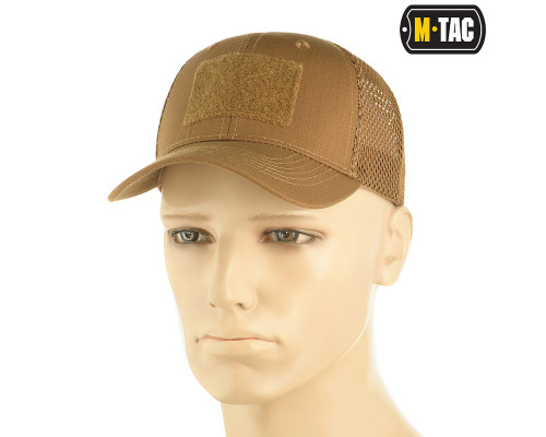 M-TAC БЕЙСБОЛКА С ЛИПУЧКОЙ И СЕТКОЙ FLEX РИП-СТОП COYOTE BROWN