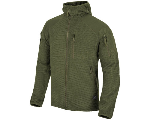 КОФТА ALPHA HOODIE JACKET - GRID FLEECE OLIVE GREEN