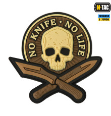 M-TAC НАШИВКА NO KNIFE - NO LIFE 3D ПВХ КОЙОТ